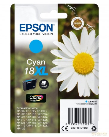 Epson C13t18124012 Claria Home Cartuccia A.R. Rs 18xl/Margherita, Ciano