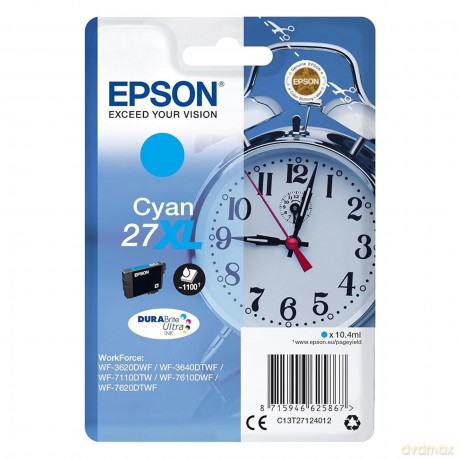 Epson C13t27124012 Cartuccia Inkjet 27xl, 10.4 Ml, Ciano