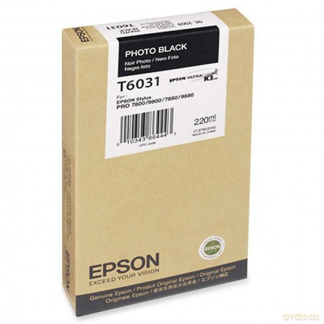 Epson C13t603100 Cartuccia Inkjet Ink Pigmentato Ultrachrome K3 T6031, Nero Fotografico