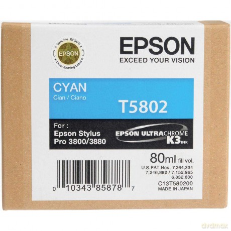 Epson Ink Cartridge 80ml - Cyan- T580200