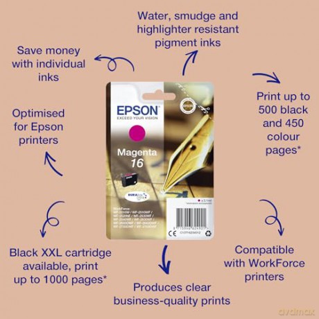 Epson Original - Epson Workforce Wf-2760 Dwf - Tintenpatrone Magenta - 165 Seiten - 3,1ml