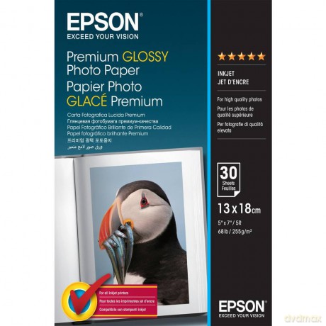Epson Premium Glossy Photo Paper - Glossy Photo Paper - 13cm X 18cm - 255 G/M2 - 30 Sheet