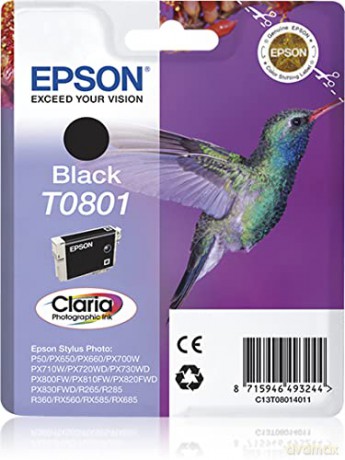 Epson T0801 7.4ml Ink Cartridge - Black
