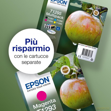 Epson T1293 Cartuccia Inkjet Ink Pigmentato, Blister Rs Mela-L, Magenta