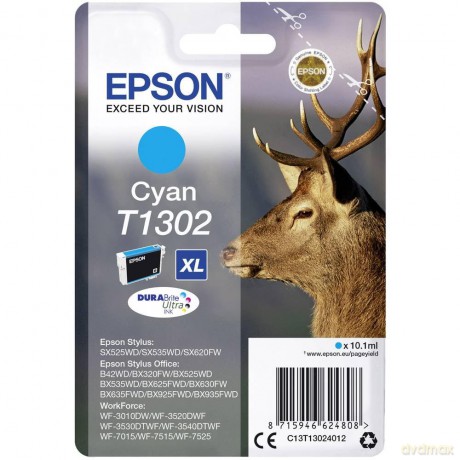 Epson T1302 10.1ml Cyan Tintenpatrone, C13t13024012