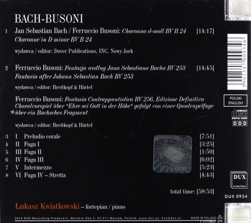 Łukasz Kwiatkowski: BACH-BUSONI [CD]