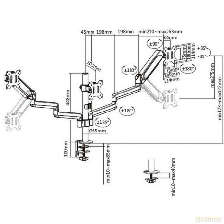 Equip Tischhalterung 17-27/ 3tft Je 7kg 360° Gas