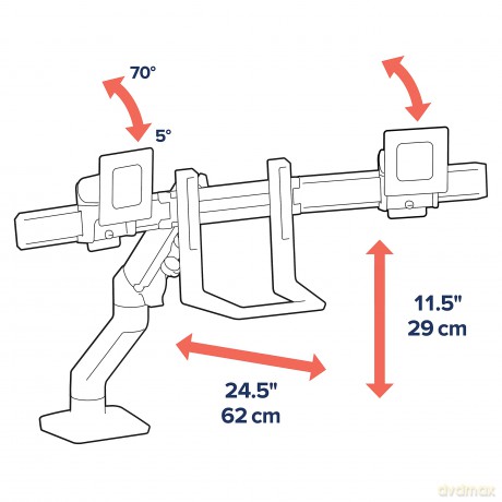 Ergotron Hx - Bevestigingskit (Handgreep, Scharnierarm, Bureauklembevestiging, P