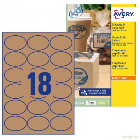 M5693 Avery Brązowe etykiety owalne 360szt.