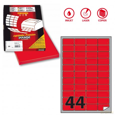 Etichette A4 Fluo Rosso 47 5x25mm