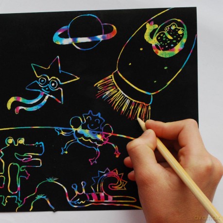 Faujas: Cre44021 - Pochette Pm Scratch Art Pochoirs