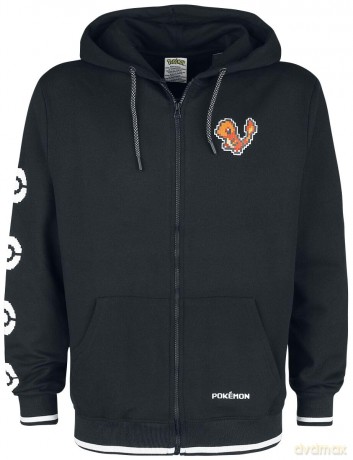 Felpa con Cappuccio Pokemon Charmander Pixel Uomo M