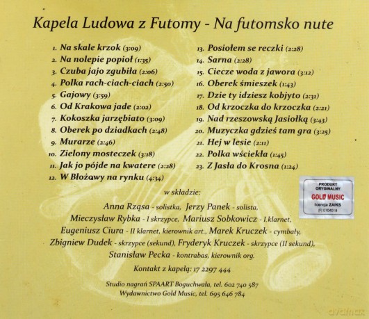 Kapela Ludowa z Futomy: Na futomska nute [CD]