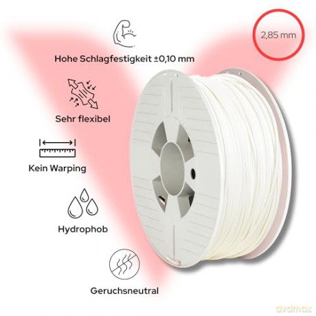 Filament 3d Petg 2.85mm White 1kg