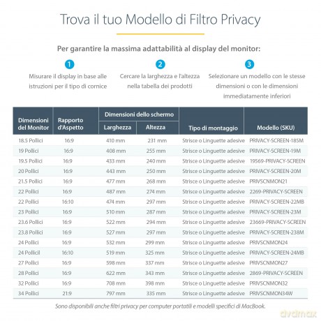 Filtro Privacy Per Monitor 22"