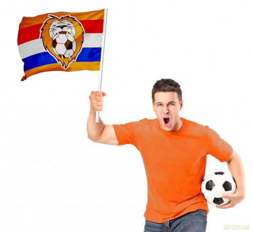 Folat: Flag Lion With Stick - 70x50 Cm