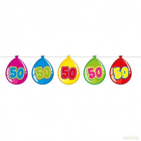Folat: Flagbanner Balloonshape 50. Festone Palloncini Nr. 50