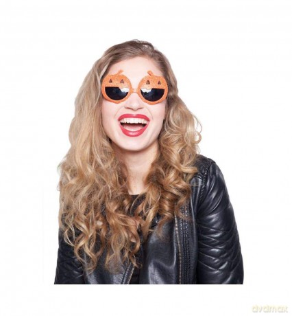Folat: Glasses Pumpkin Orang Glitter