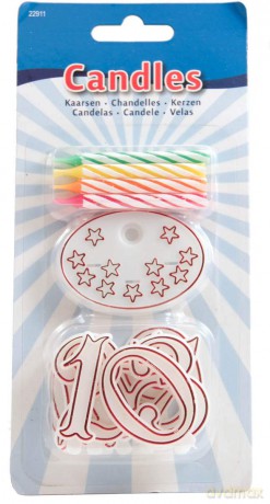 Folat: Kaarsenset Neon Met Cijfers 8stk. Set 8 Candele Neon Con Forma Numero