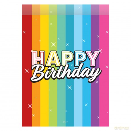 Folat: Partybags Rainbow Bday 16.5x23cm /8