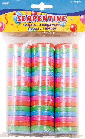 Folat: Serpentines Bright Colors3stk. Set 3 Stelle Filanti