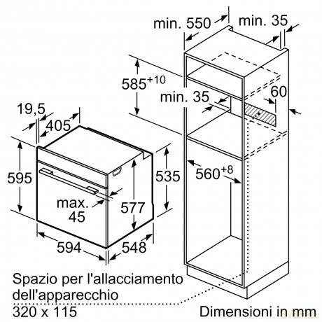 Forno Combinato Vapore Nero