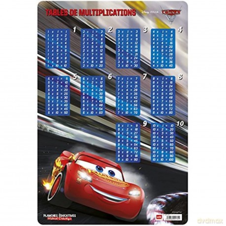 Frances Table De Multiplication Cars 3 (Foglio Didattico)