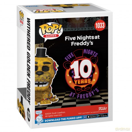 FUNKO POP FNAF 10th Withered Golden Freddy 1033