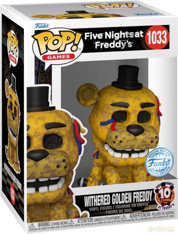 FUNKO POP FNAF 10th Withered Golden Freddy 1033