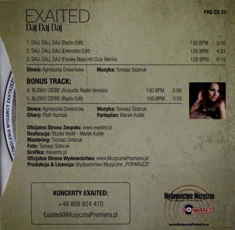 Exaited: Daj Daj Daj (singiel) [CD]