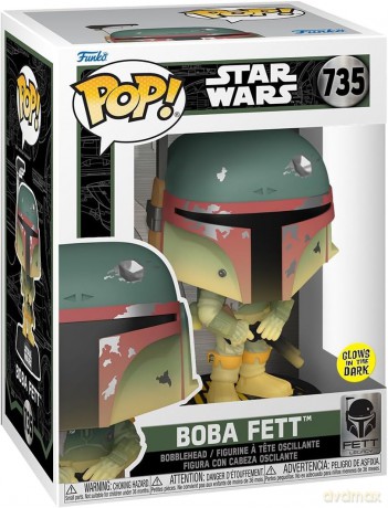 FUNKO POP Star Wars Fett Legacy Boba Fett GLOW 735
