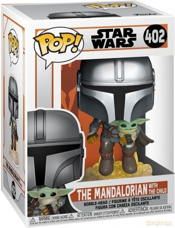 FUNKO POP Star Wars The Mandalorian Flying w/The Child 402
