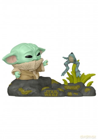 FUNKO POPS Deluxe Star Wars The Mandalorian Grogu w/Frog 721