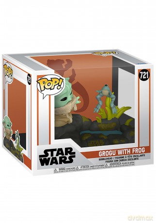 FUNKO POPS Deluxe Star Wars The Mandalorian Grogu w/Frog 721