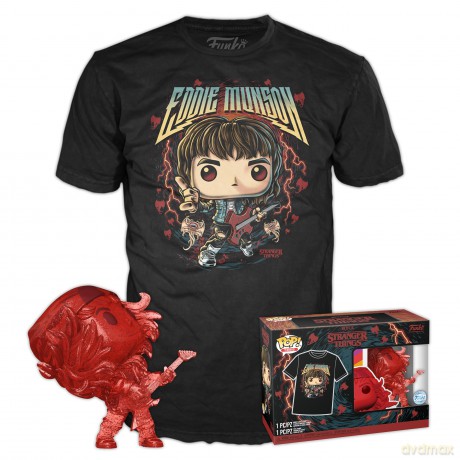 FUNKO TEE T-SHIRT + POP Stranger Things Hunter Eddie w/Guitar L