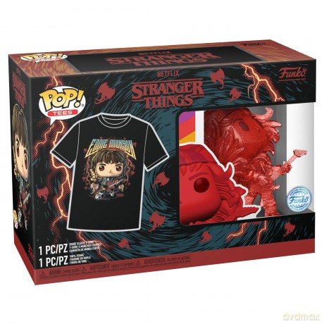 FUNKO TEE T-SHIRT + POP Stranger Things Hunter Eddie w/Guitar L
