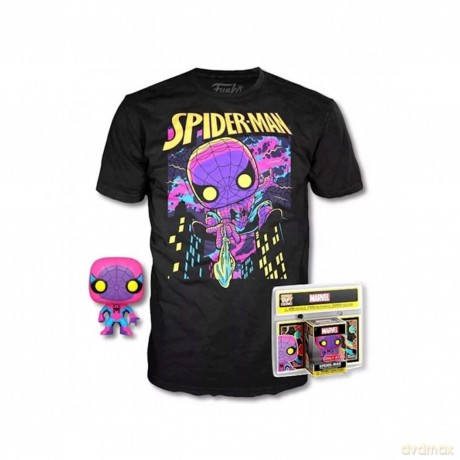 FUNKO TEE+POP POCKET Spider-Man Blacklight L