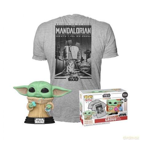 FUNKO TEE+POP Star Wars The Mandalorian Grogu w/Cookie L