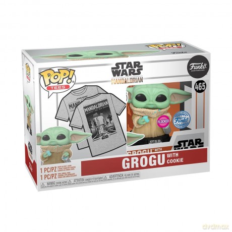 FUNKO TEE+POP Star Wars The Mandalorian Grogu w/Cookie L