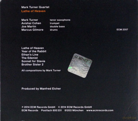 Mark Turner Quartet: Lathe Of Heaven [CD]
