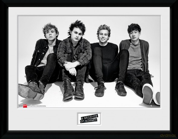 Gb Eye "5 Seconds Of Summer, Sitting" Framed Photograph, Multi-Colour, 16 X 12-Inch, Pack Of 40