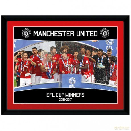 Gb Eye Ltd, Manchester United, Efl Cup Winners 16/17, Foto Incorniciata 30x40 Cm