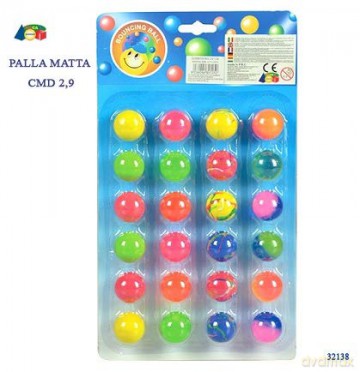 Ginmar: Palle - (202b) - Set 24 Palle Matte Colori Fluo