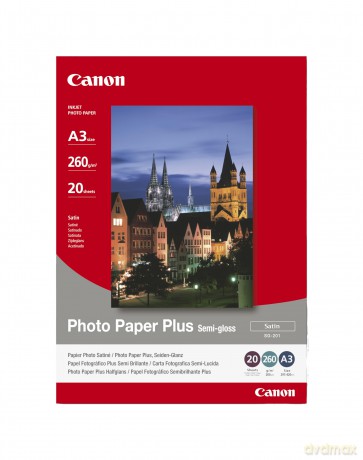 Gloss Photo Paper, A3, 1x20, Sg-201a3, 260g (Ve)-Canon Semgloss Ph.Pap. A3 1x20