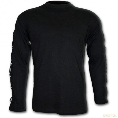 Gothic Rock - Cross Strap Longsleeve T-Shirt Black - T-Shirtst-Shirts