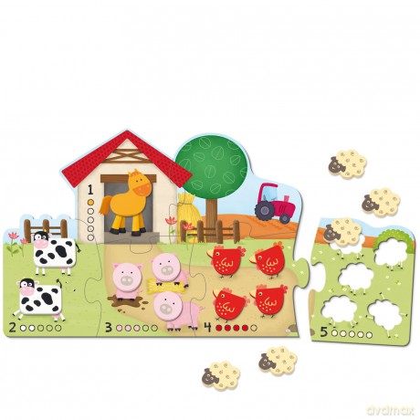 Goula D53438 Puzzle With 15 Wooden Animal Shapes