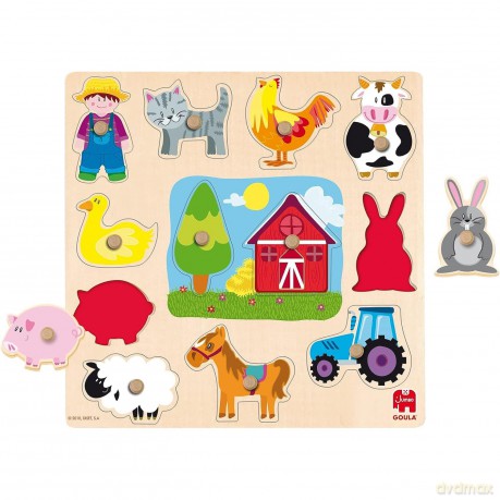 Goula Wooden Farm Silhouettes Peg Puzzle