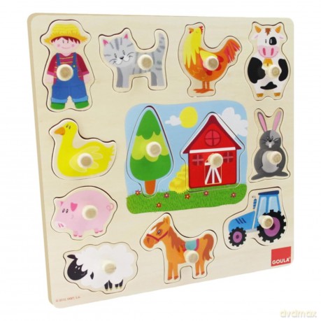 Goula Wooden Farm Silhouettes Peg Puzzle