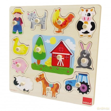 Goula Wooden Farm Silhouettes Peg Puzzle