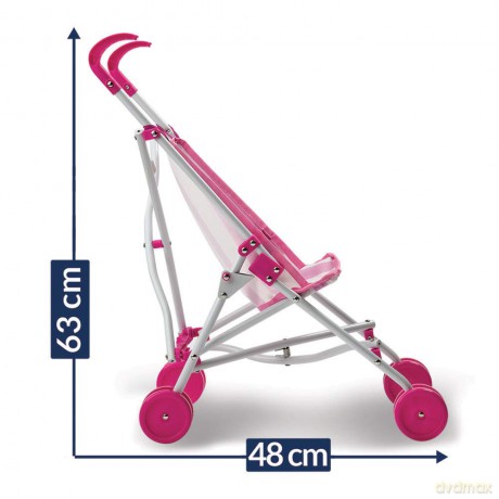 Grandi Giochi Passeggino Ombrello, Colore Bianco/Rosa, 71250